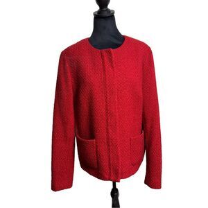Talbots red tweed jacket size 16